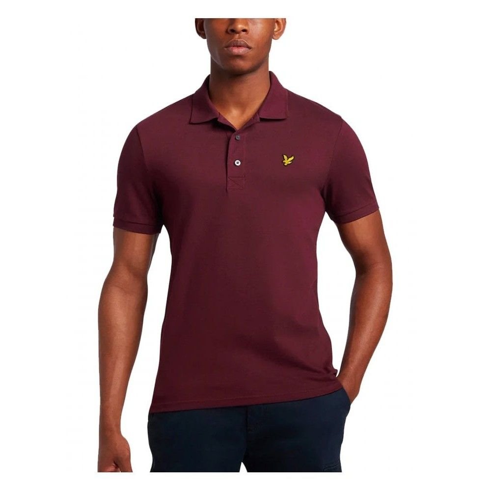 Lyle & Scott Lyle & Scott Men's Plain Plus Polo Shirt in Burgundy - 2