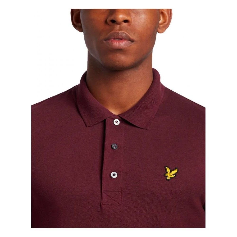Lyle & Scott Lyle & Scott Men's Plain Plus Polo Shirt in Burgundy - 3