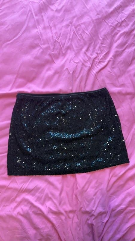 ASOS ASOS Black Sequin Mini Skirt | UK 16