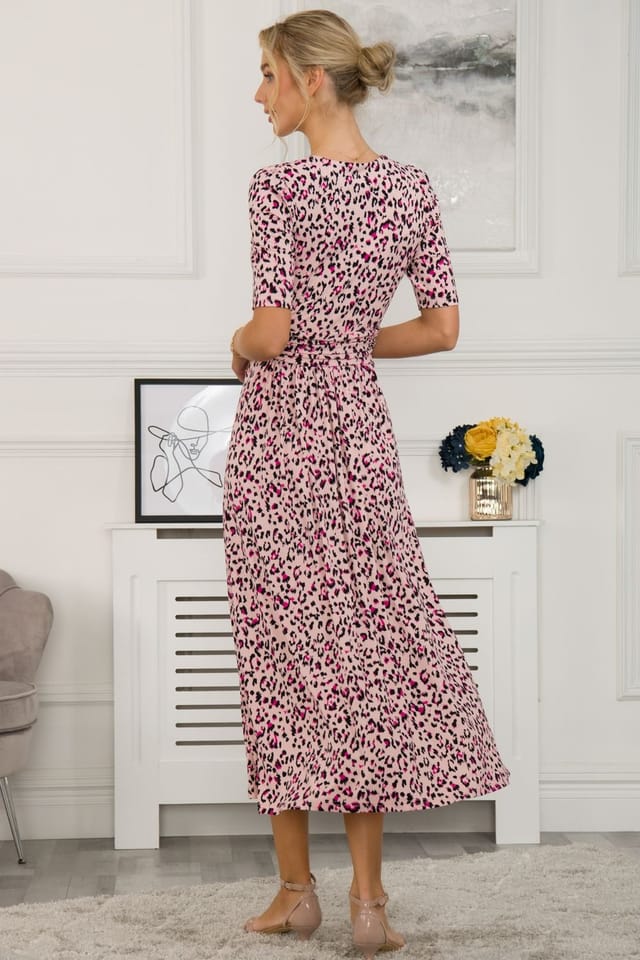 Jolie Moi Jolie Moi Women's Denise Wrap Maxi Dress in Pink - 2