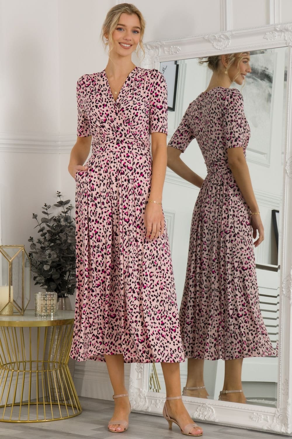 Jolie Moi Jolie Moi Women's Denise Wrap Maxi Dress in Pink - 4