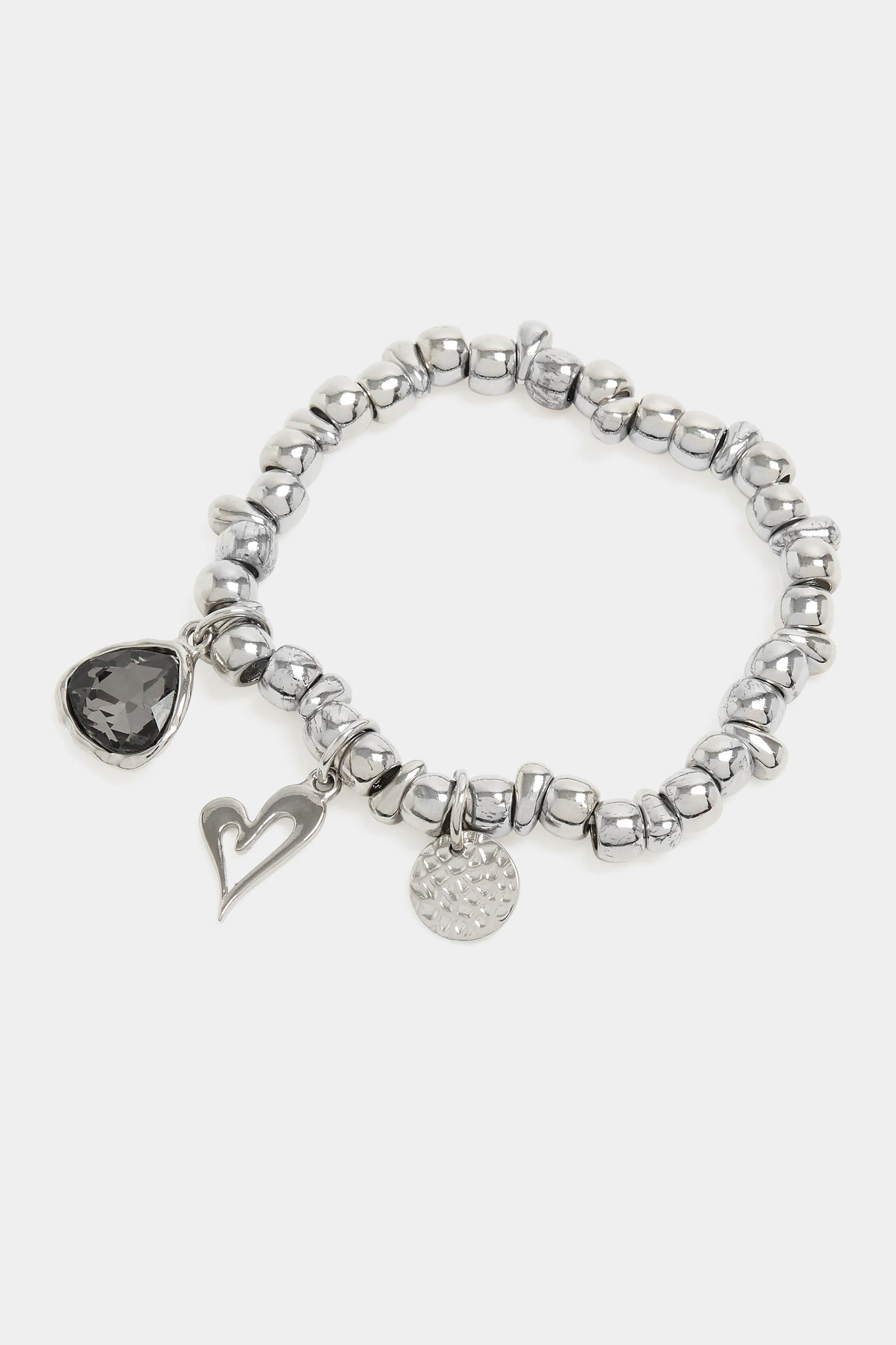 Yours Silver Tone Charm Bead Stretch Bracelet