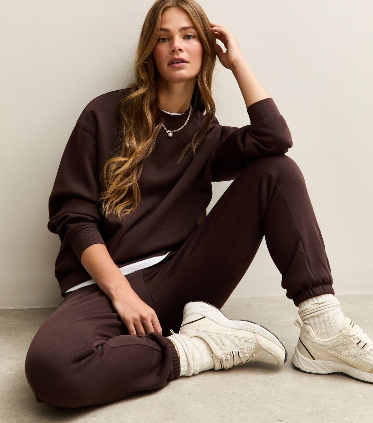 New Look Women's Dark Brown Cuffed Ankle Joggers New Look