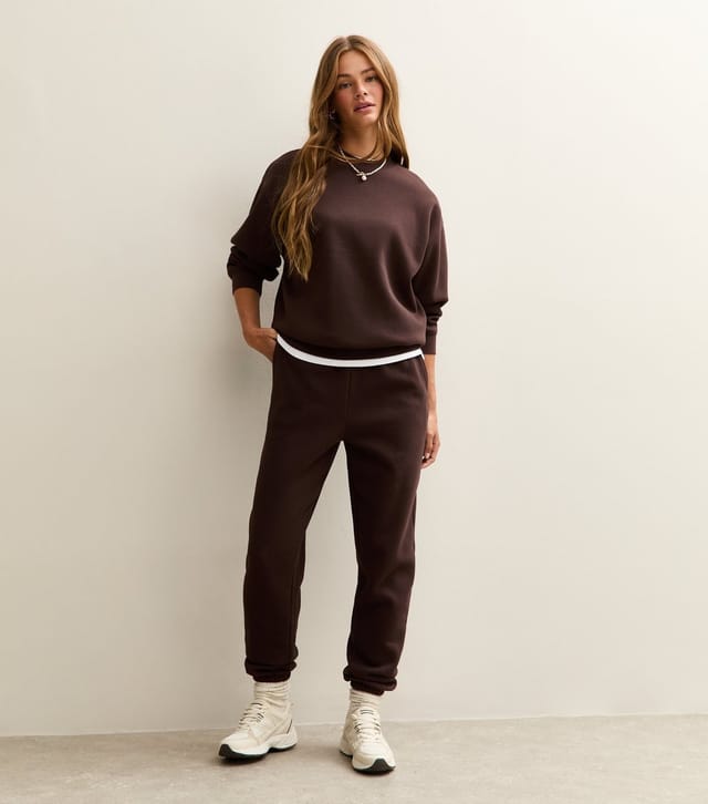 New Look Women's Dark Brown Cuffed Ankle Joggers New Look - 3