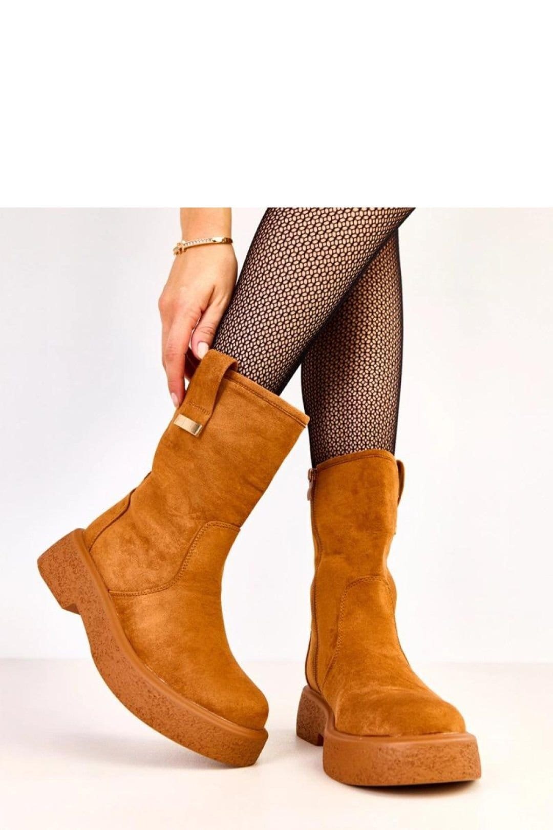 Love Lace Love Lace Women's Insulated Suede Ankle Boots with Platform & Side Zip Closure in Brown - 4