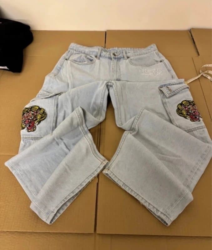 Ed Hardy Ed hardy denim jeans baggy oversized size 30W 30L