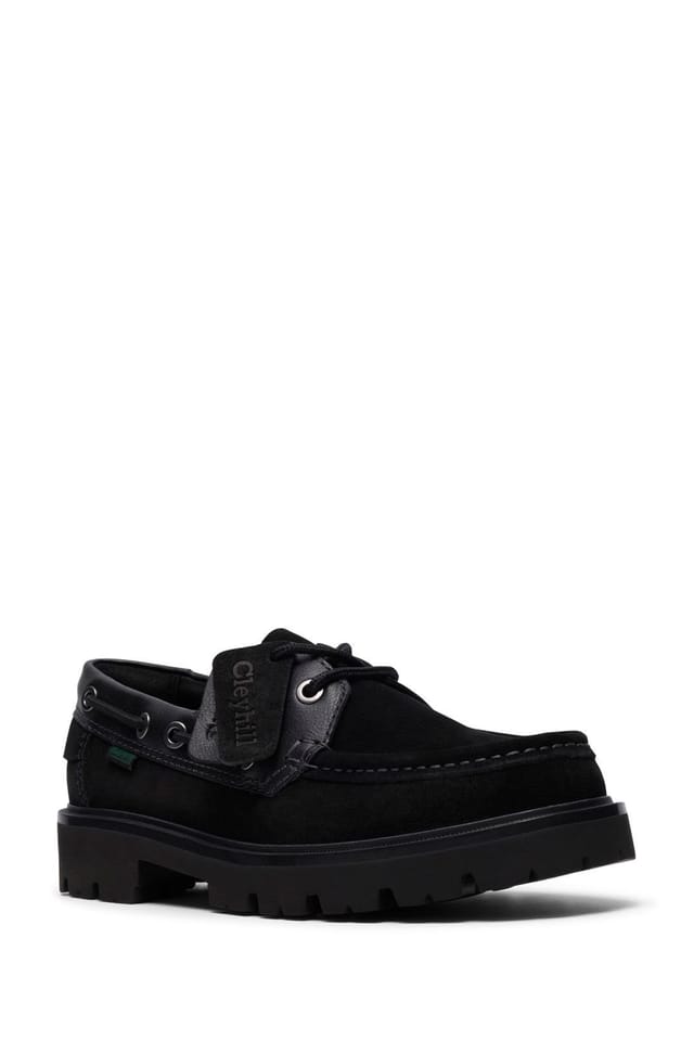 Clarks Originals Clarks Originals Men's Cleyhill Boat Shoes Black Suede - 2