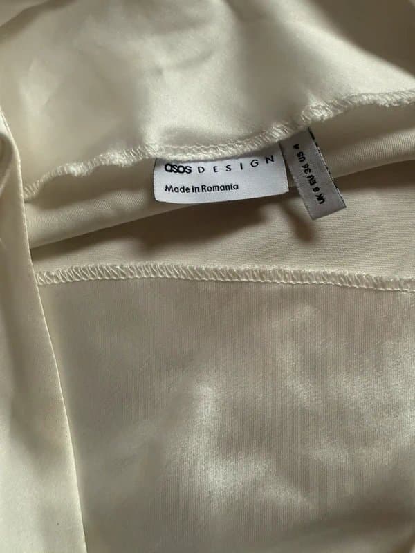 ASOS Design Cream satin white cami
