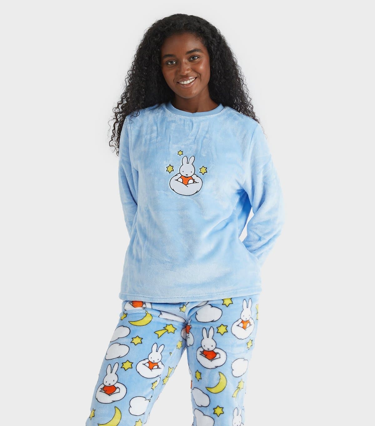 Skinnydip Women's Light Blue Miffy Cloud Fleece Pyjama Set Skinnydip New Look