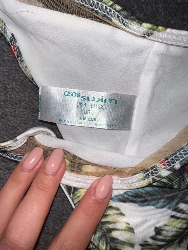 ASOS Asos tropical bikini white and green