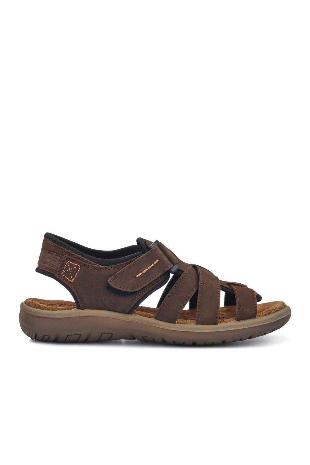 Pavers Pavers Men's Leather Touch-Fasten Sandals in Brown - 2