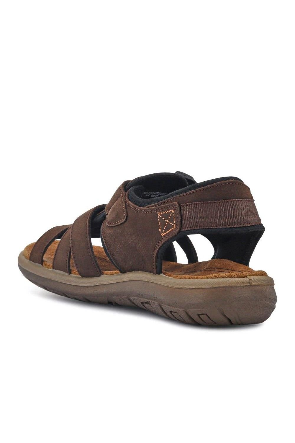 Pavers Pavers Men's Leather Touch-Fasten Sandals in Brown - 3