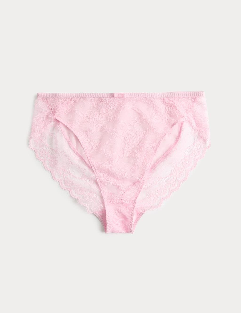 Marks & Spencer M&S Ida Lace High Waisted High Leg Knickers Pink Sorbet