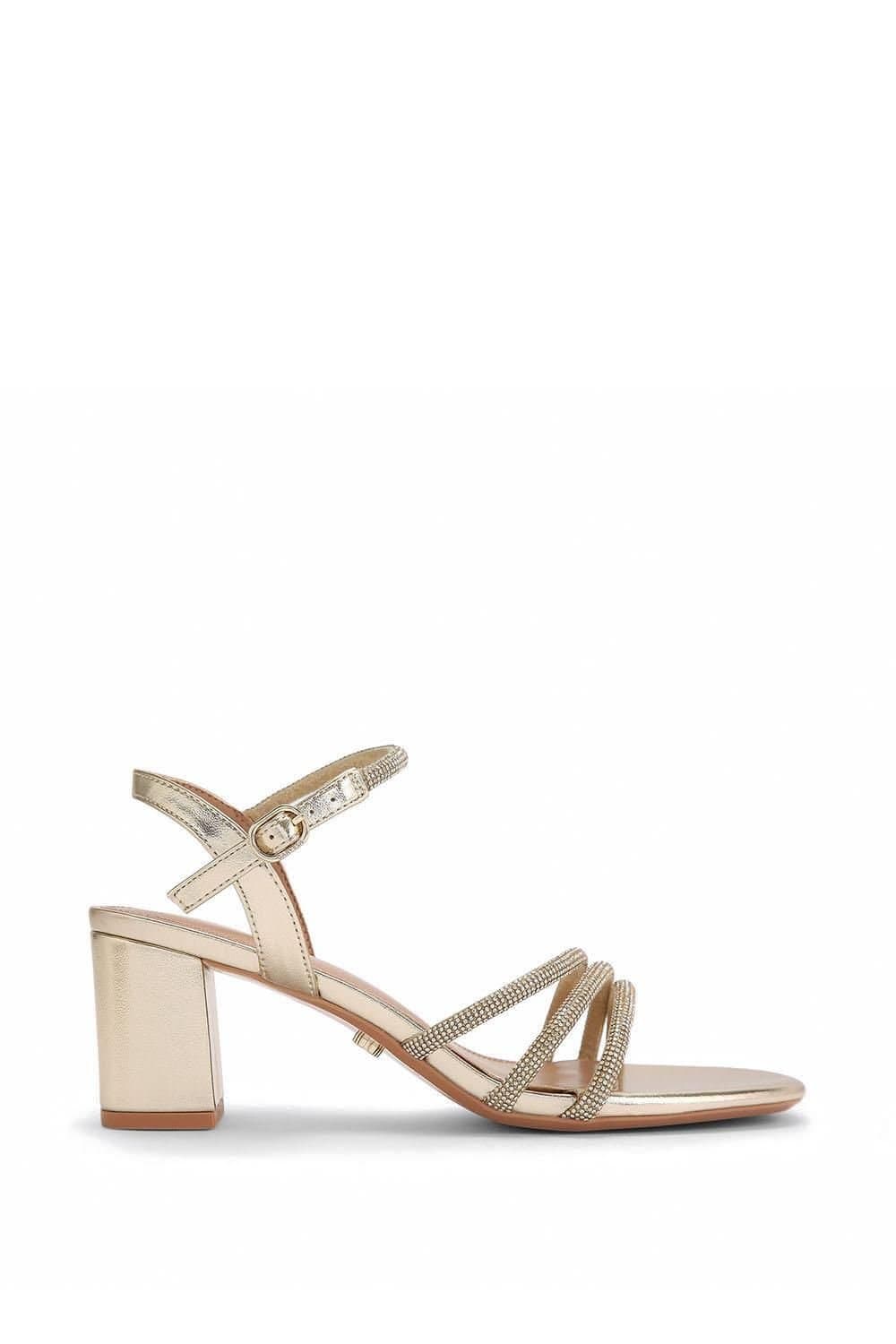 Carvela Carvela Women's 'Motto Block' Fabric Sandals in Gold