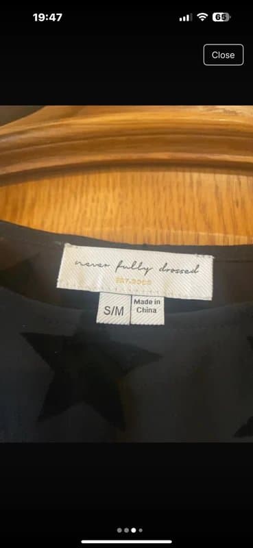 Never Fully Dressed Never fully dressed top/dress size s/m