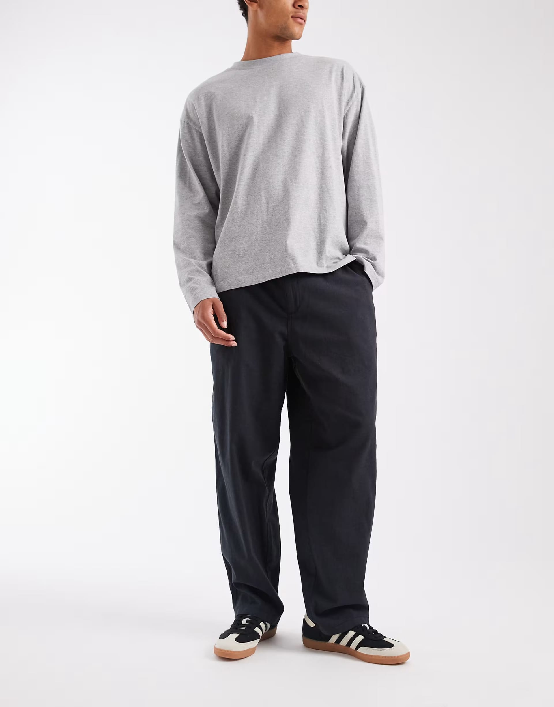 Jack & Jones Black Linen Mix Trousers
