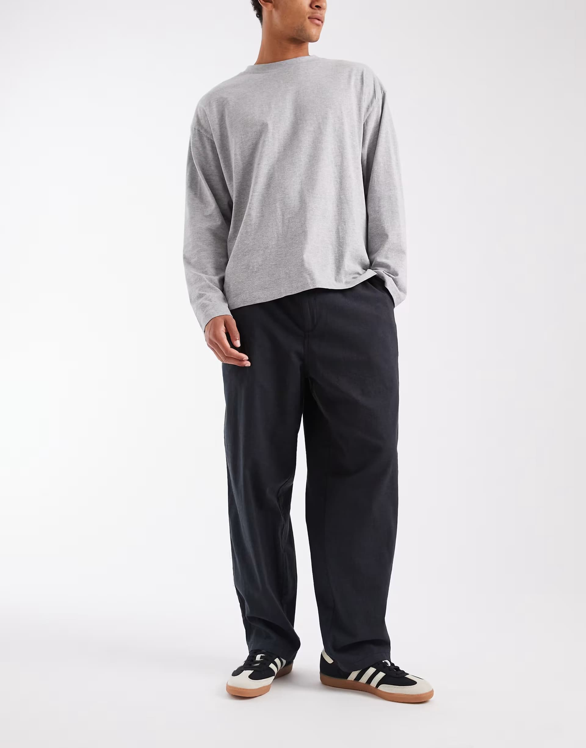 ASOS Jack & Jones Black Linen Mix Trousers