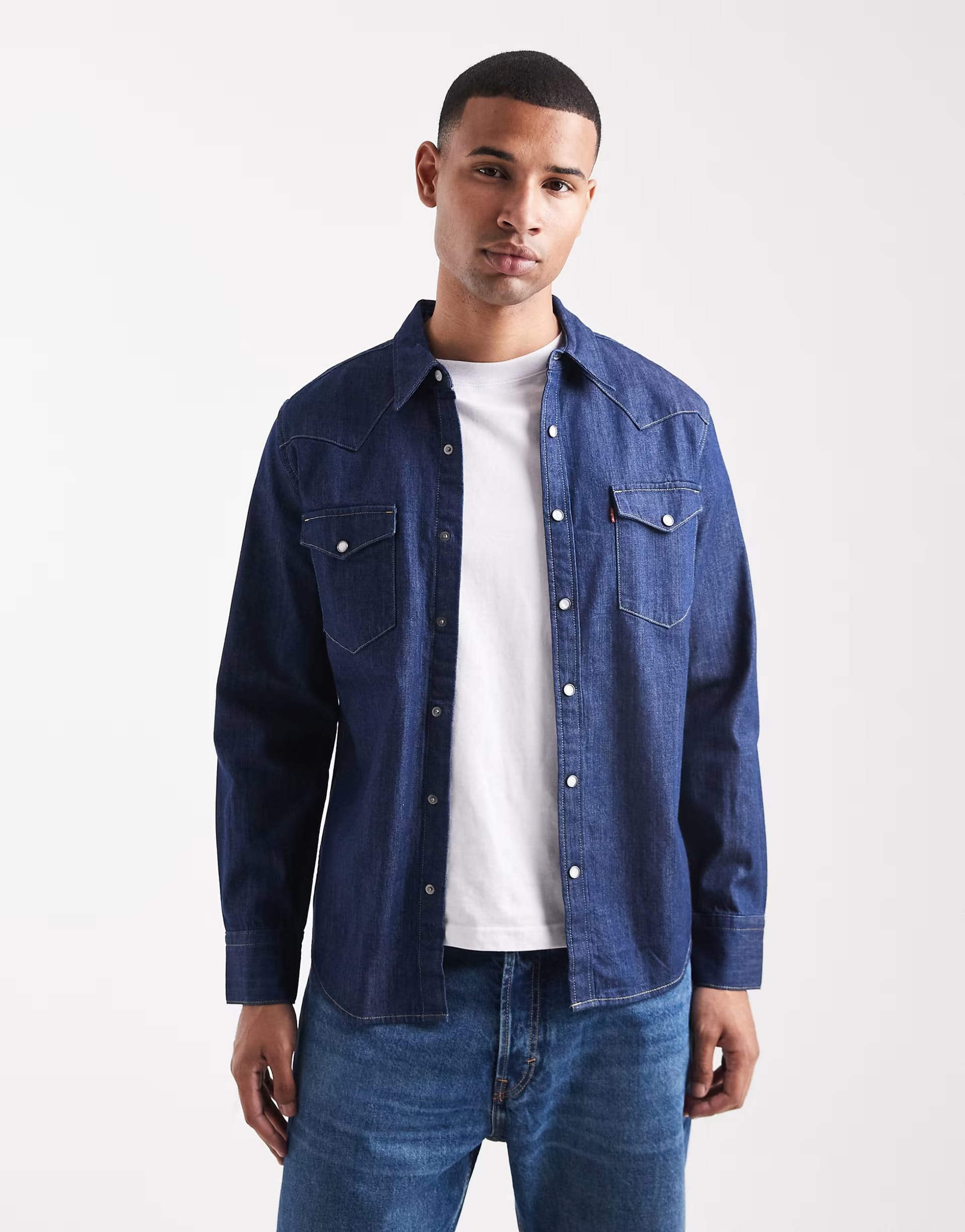 Levi's Barstow Western Standard Fit Denim Shirt in Dark Wash