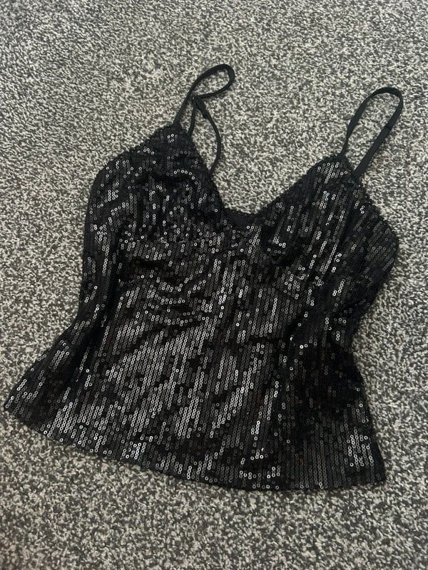 Bershka Black sequin going out top - 1