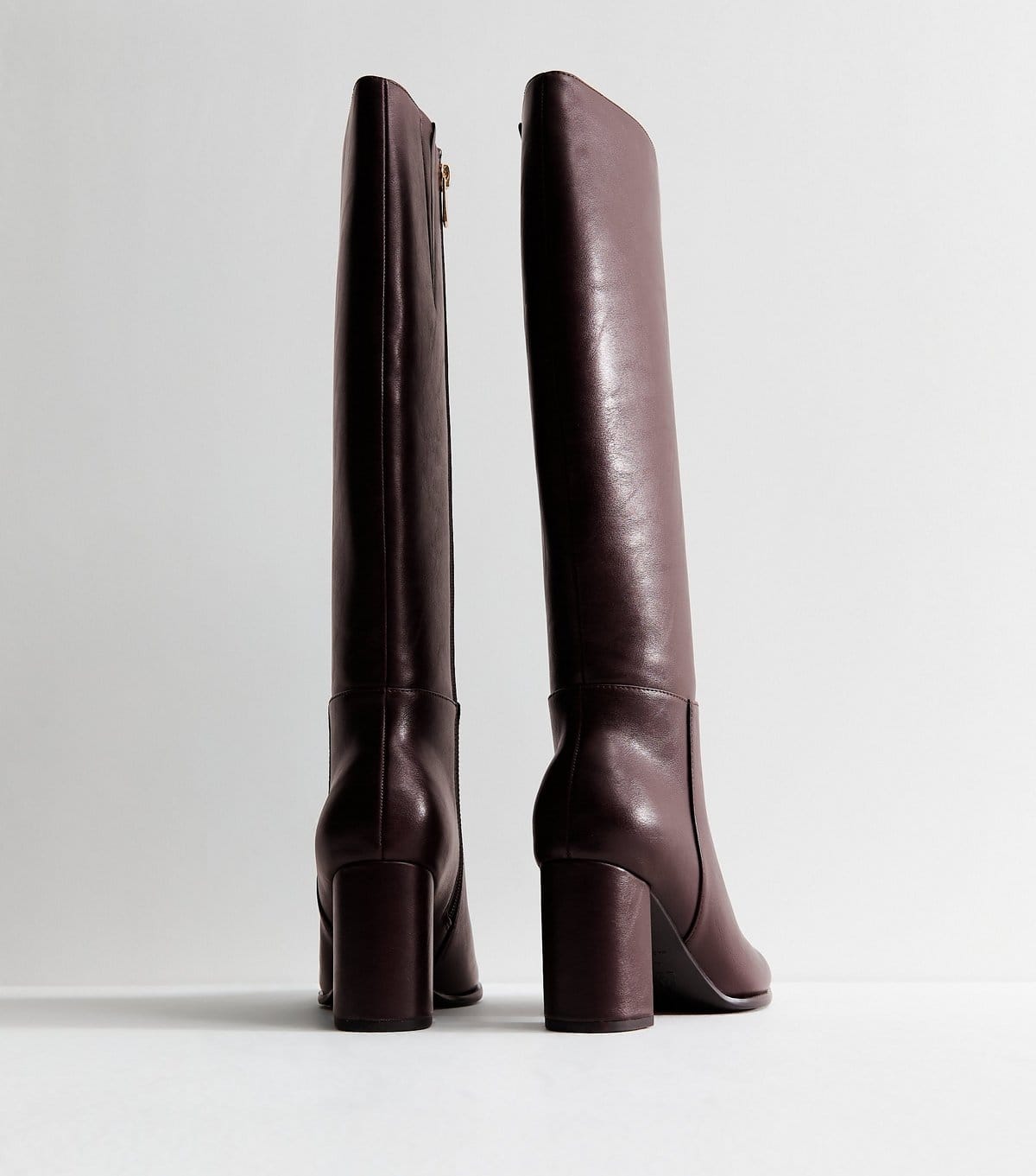 New Look Women's Dark Burgundy Faux Leather Tall Boots Vegan New Look - 4