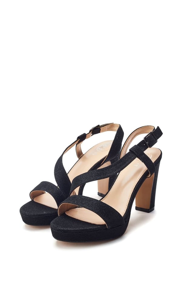Moda in Pelle Moda In Pelle Women's 'Cassi' Textile Heeled Sandals in Black - 2