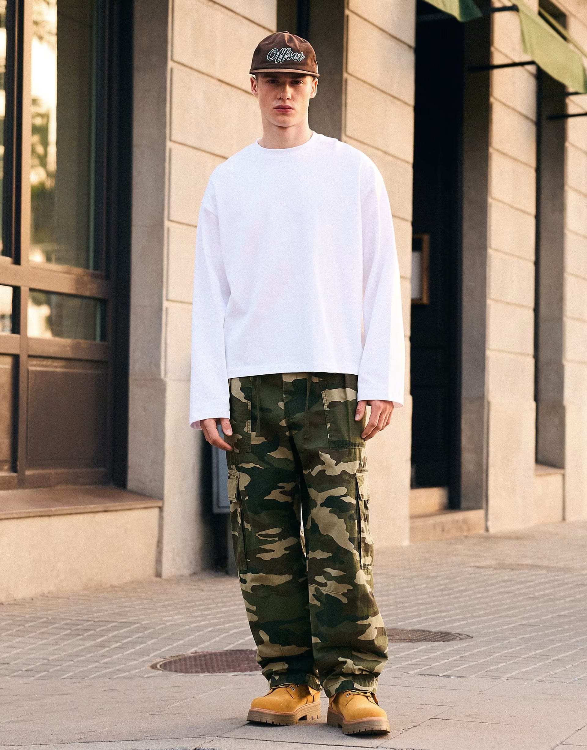 ASOS Green Camo Baggy Cargo Trousers