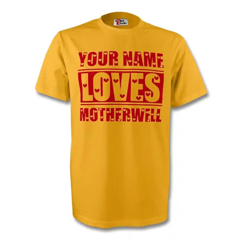 Motherwell Motherwell Men's Your Name Loves T-Shirt in Yellow