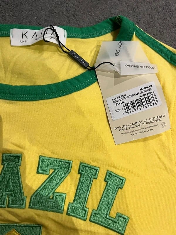 Kaiia Yellow Brazil Crop Top