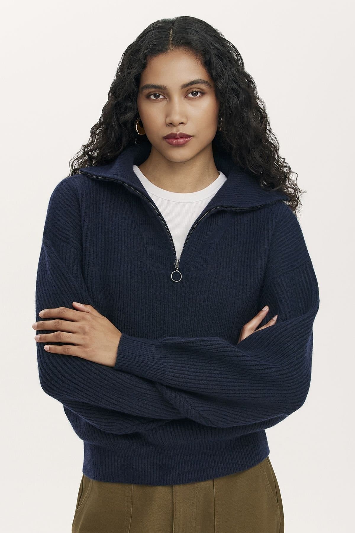 Finery London Finery London Dark Navy Funnel Neck Jumper
