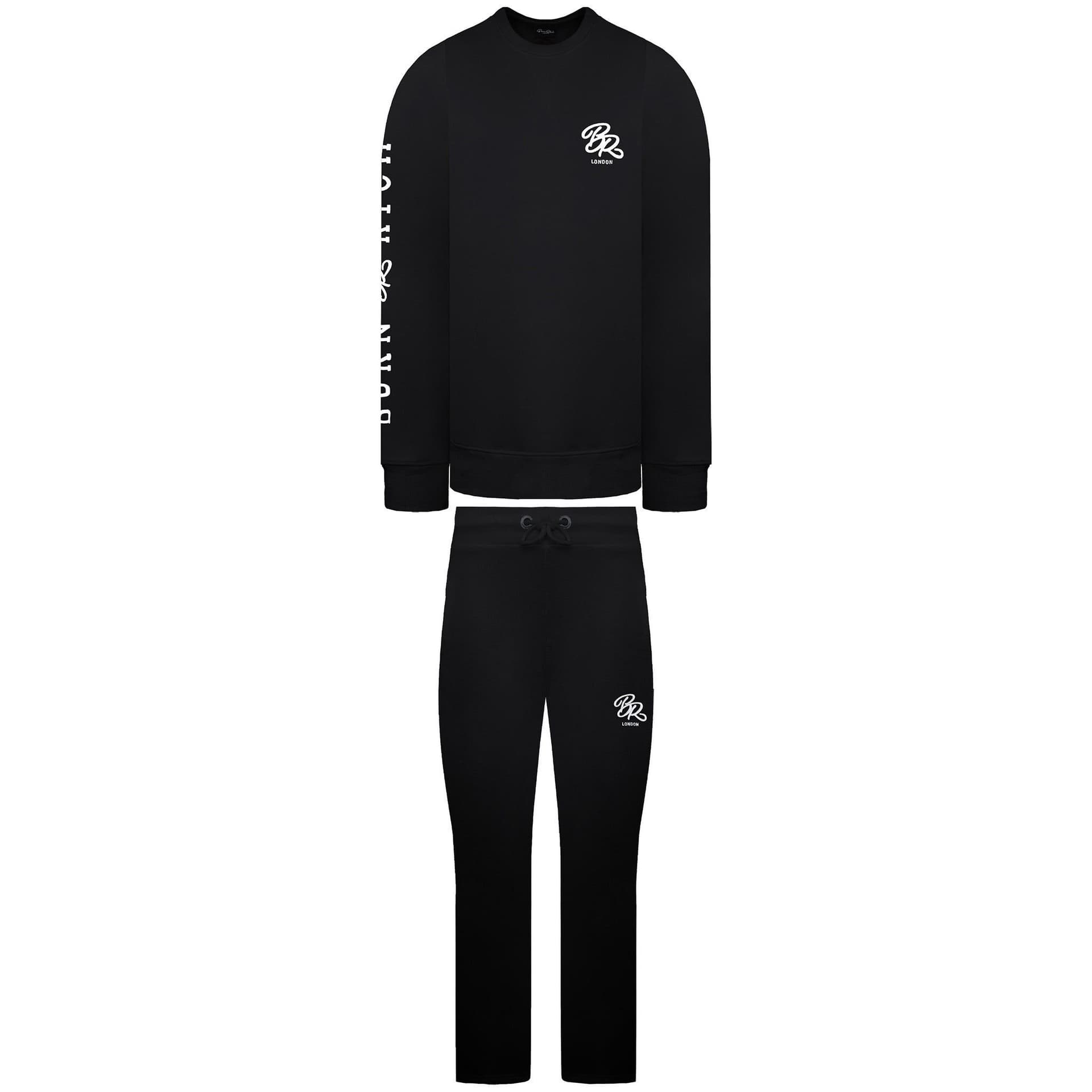 Born Rich Born Rich Men's Elvan Crew Black Tracksuit