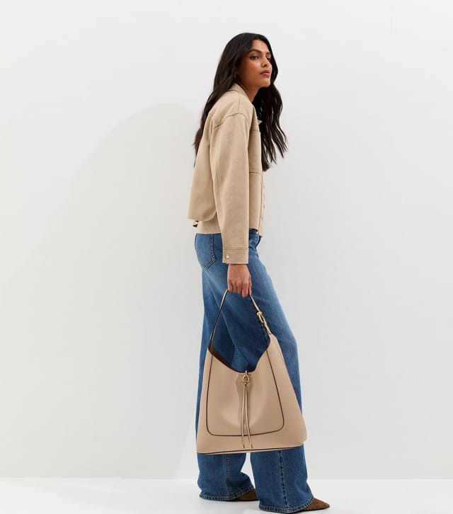 New Look Women's Stone Faux Suede Boxy Shacket New Look - 3