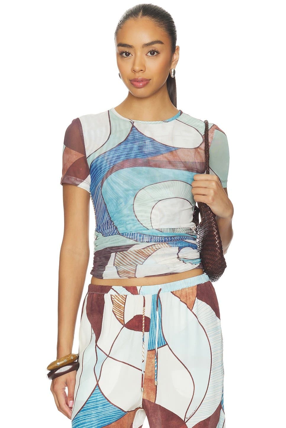 revolve Revolve Playa Multi-Colour Mesh Crop Top