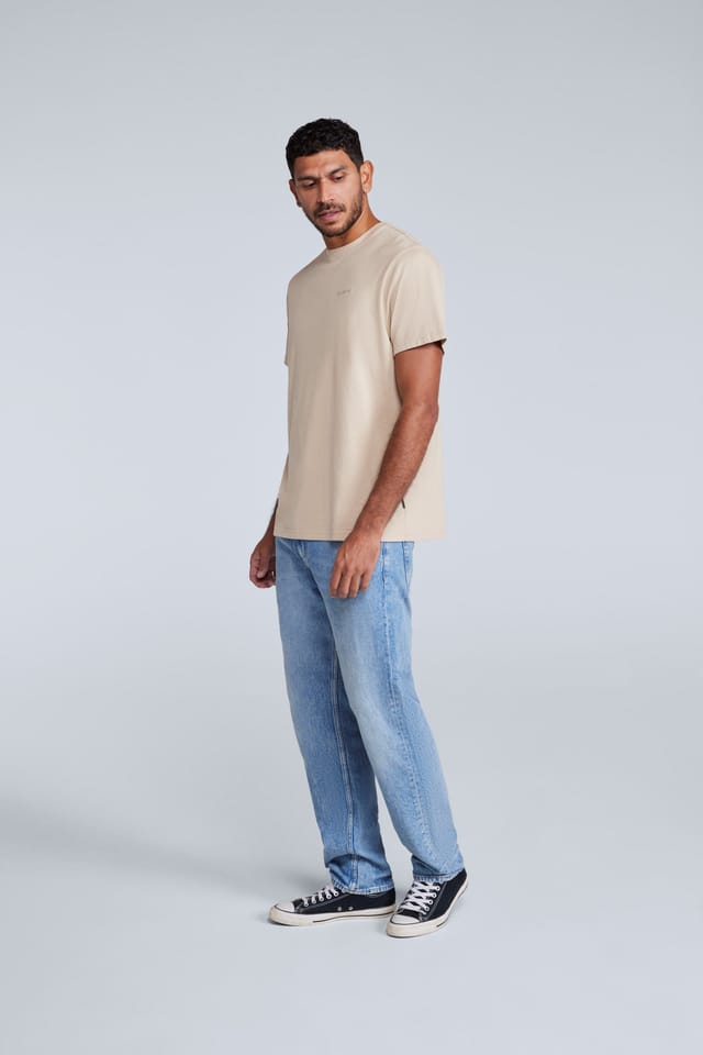 Animal Animal Men's 'Icon' Logo Print Lightweight Cotton Relaxed Fit Casual T-Shirt in Beige - 2
