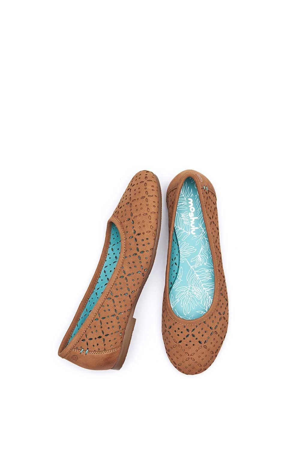 Moshulu Moshulu Women's 'Senara' Punched Pattern Ballerina Pumps in Tan - 2