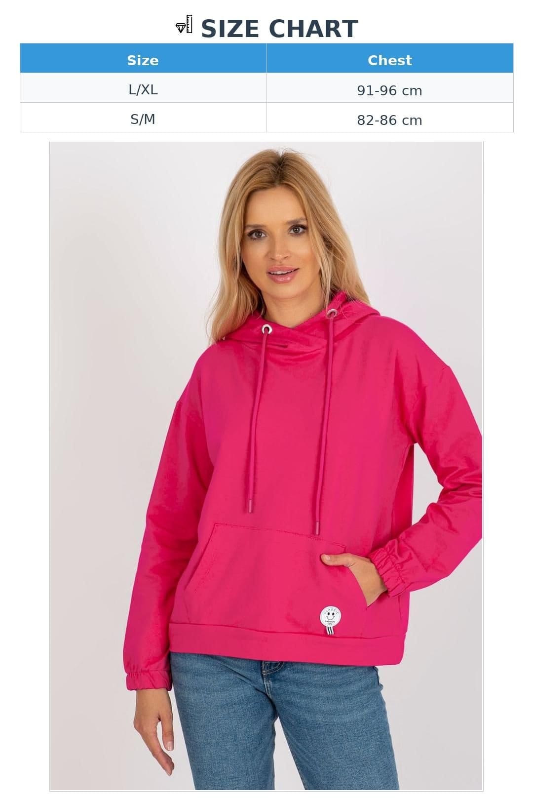 Love Lace Love Lace Women's Cotton Casual Hoodie Sweatshirt with Pouch in Fuchsia - 4