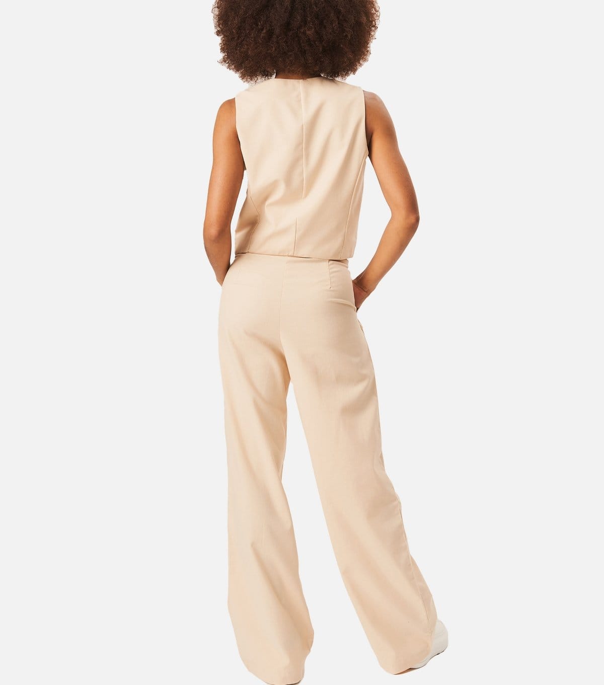 Gini London Women's Stone Pleated Tailored Trousers Gini London New Look - 4