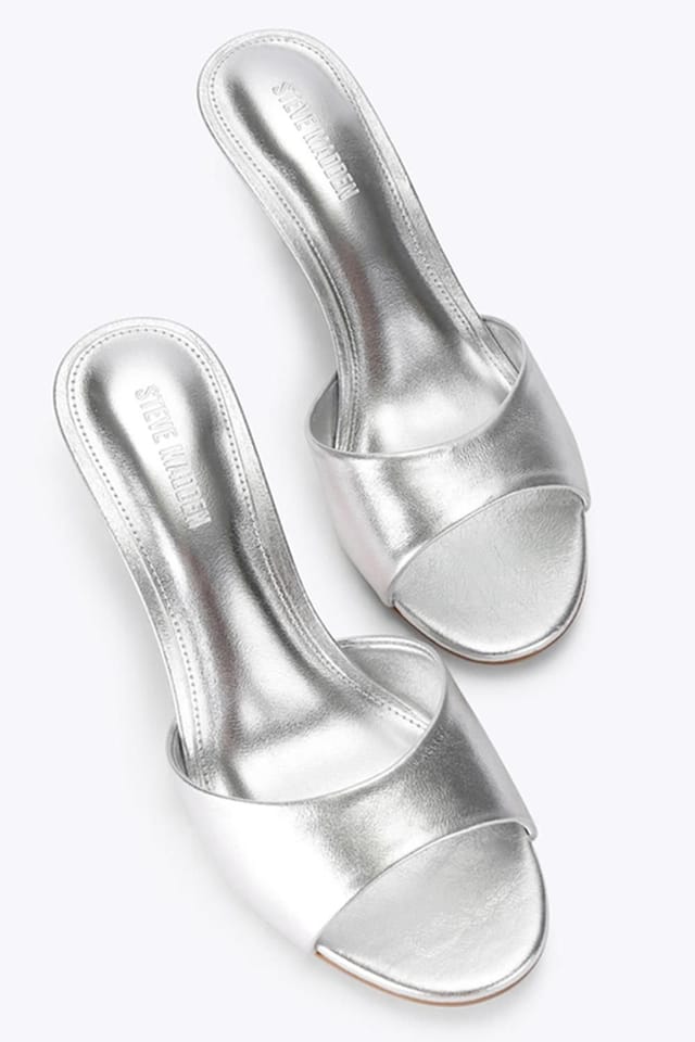 Steve Madden STEVE MADDEN Women's 'Kendrix Silver' Leather Heels in Silver - 2