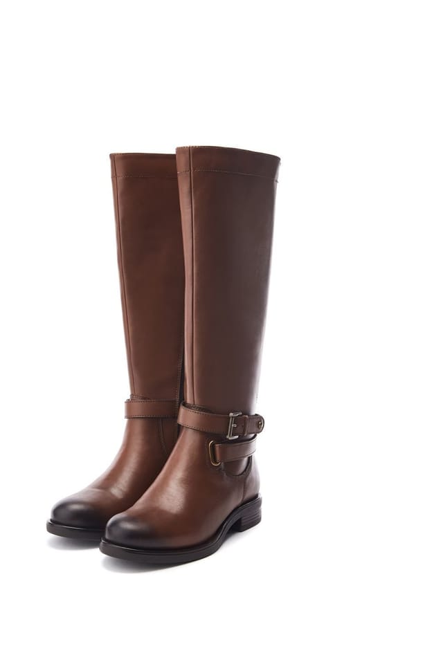 Moda In Pelle Moda In Pelle Women's 'Somain' Leather Biker Boots in Tan - 2