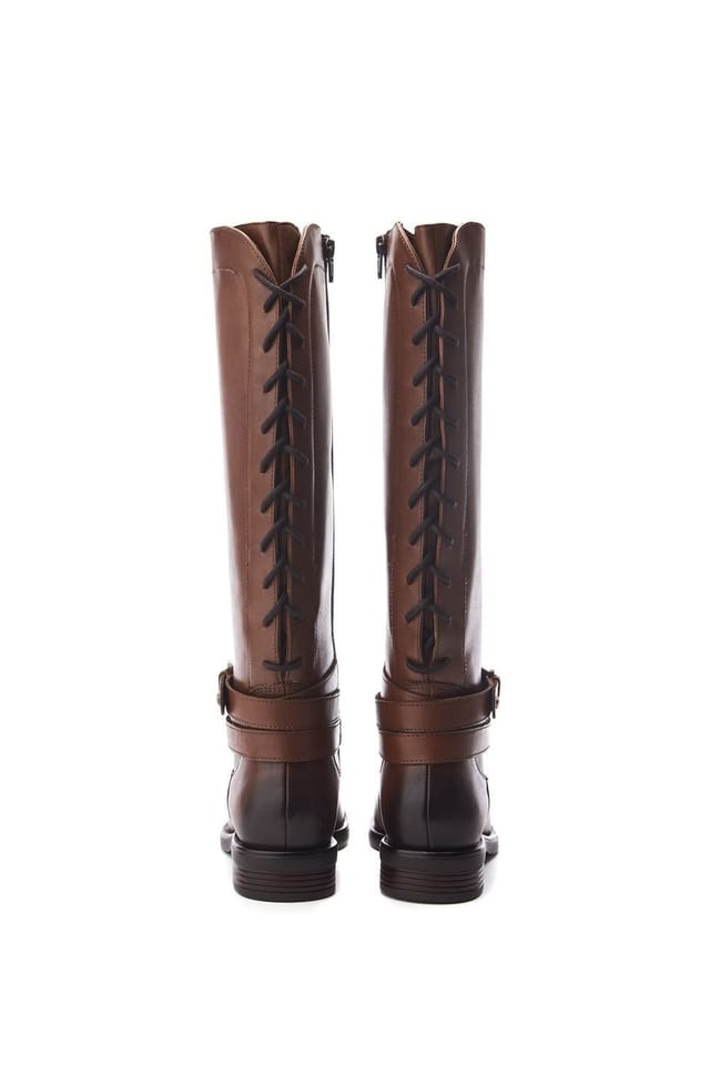 Moda In Pelle Moda In Pelle Women's 'Somain' Leather Biker Boots in Tan - 3