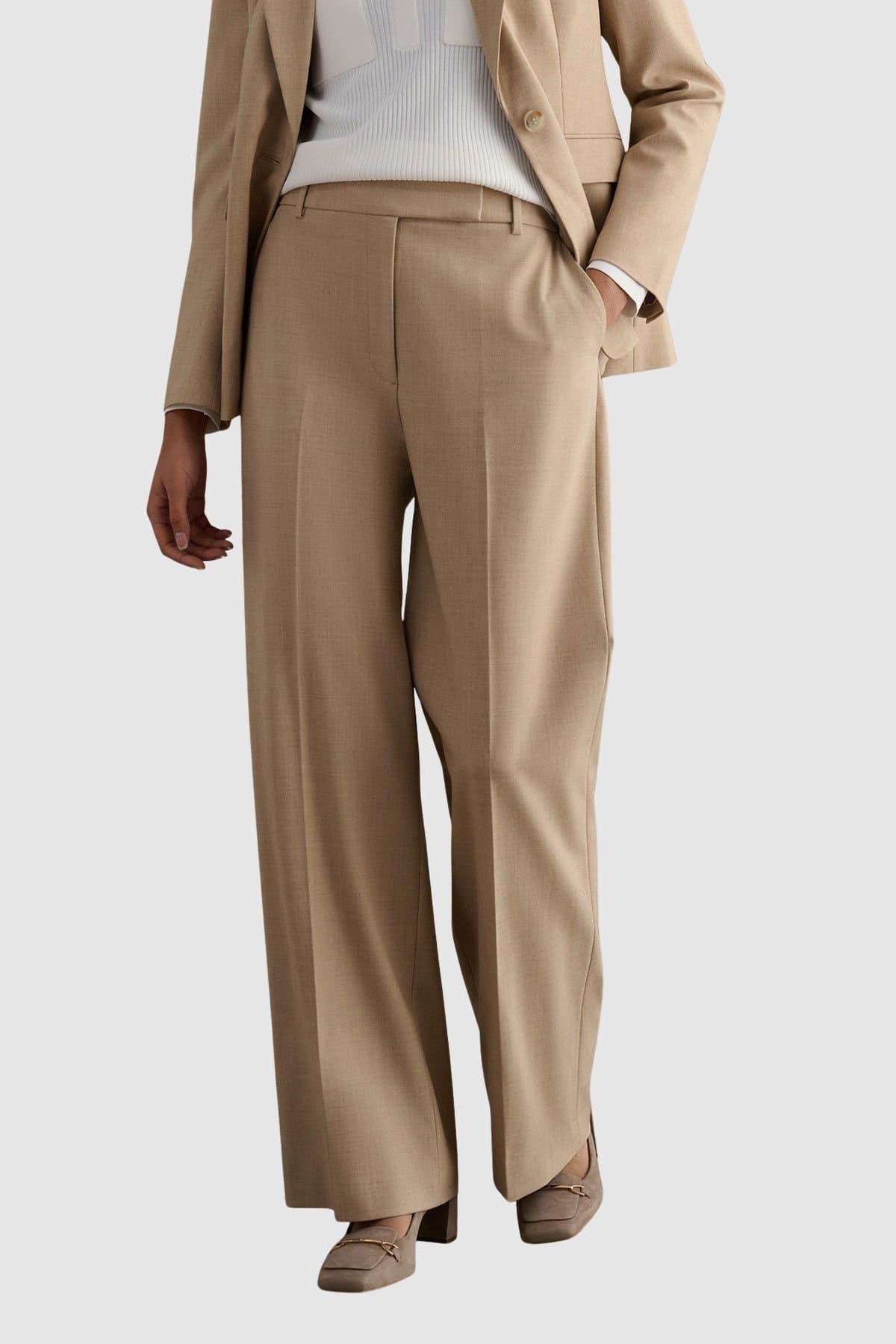 Hobbs London Hobbs London Women's Ashleen Wide Leg Trousers in Camel