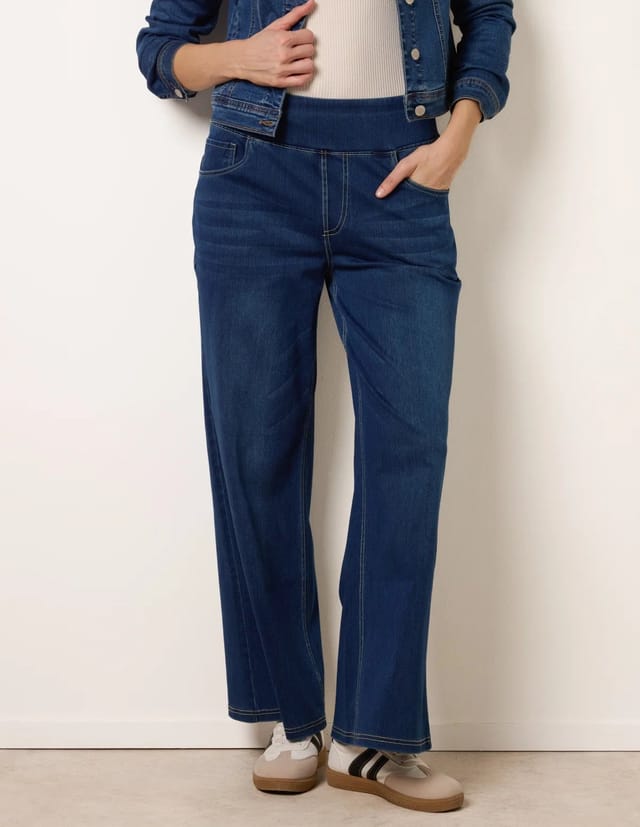 Blue Vanilla Multi Stretch Deep Waistband Trousers - 2