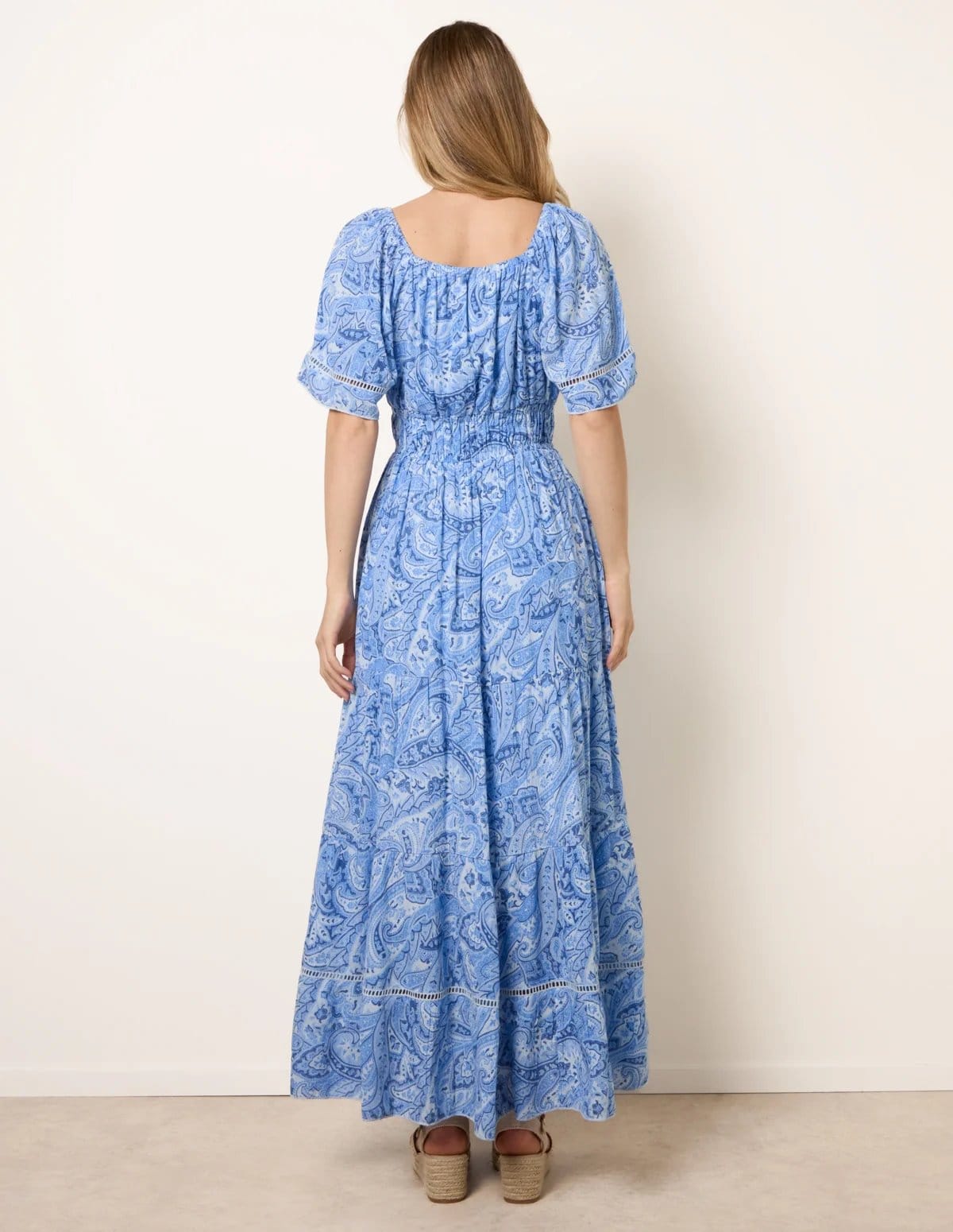 Blue Vanilla Ladder Trim Detailing Bardot Dress - 4