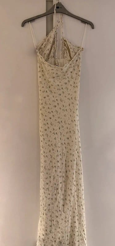 Bershka Cream Floral Bodycon Dress