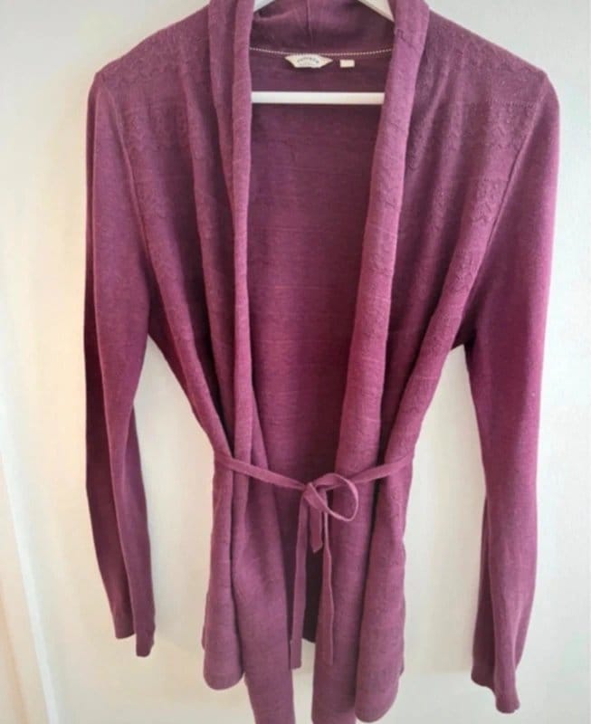 FatFace Plum Purple Waterfall Cardigan Size 10