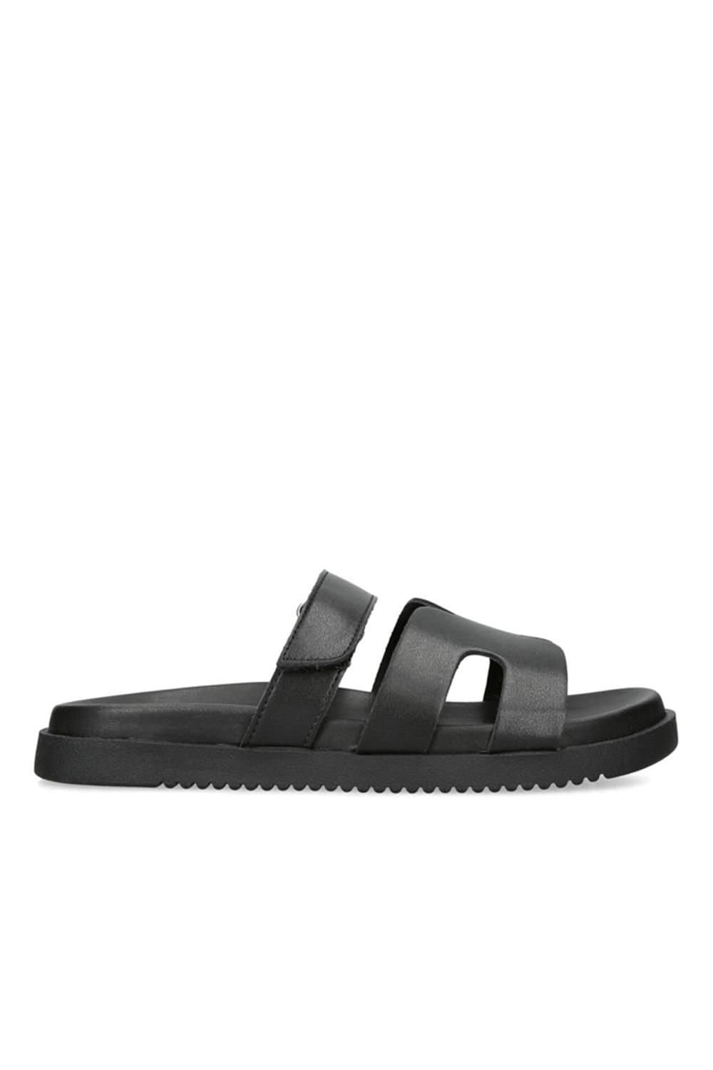Steve Madden STEVE MADDEN Women's 'Missile Black' Leather Flats in Black