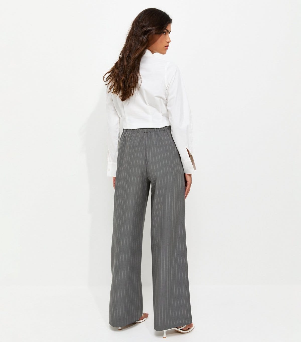 New Look Women's Grey Pinstripe Tailored Wide Leg Trousers New Look - 4