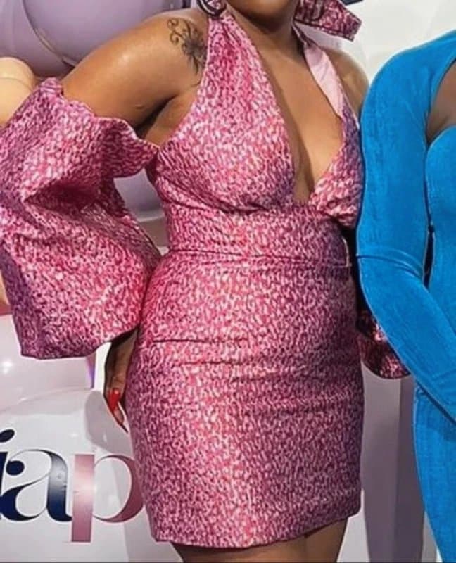 ASOS ASOS luxe pink halter neck mini dress