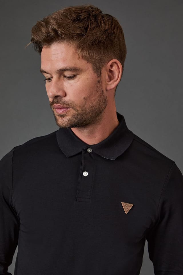 Guess Guess Men's Oliver Long Sleeve Polo Black - 2