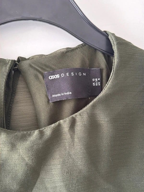 ASOS Design Dark Green Satin Maxi Dress Size 10