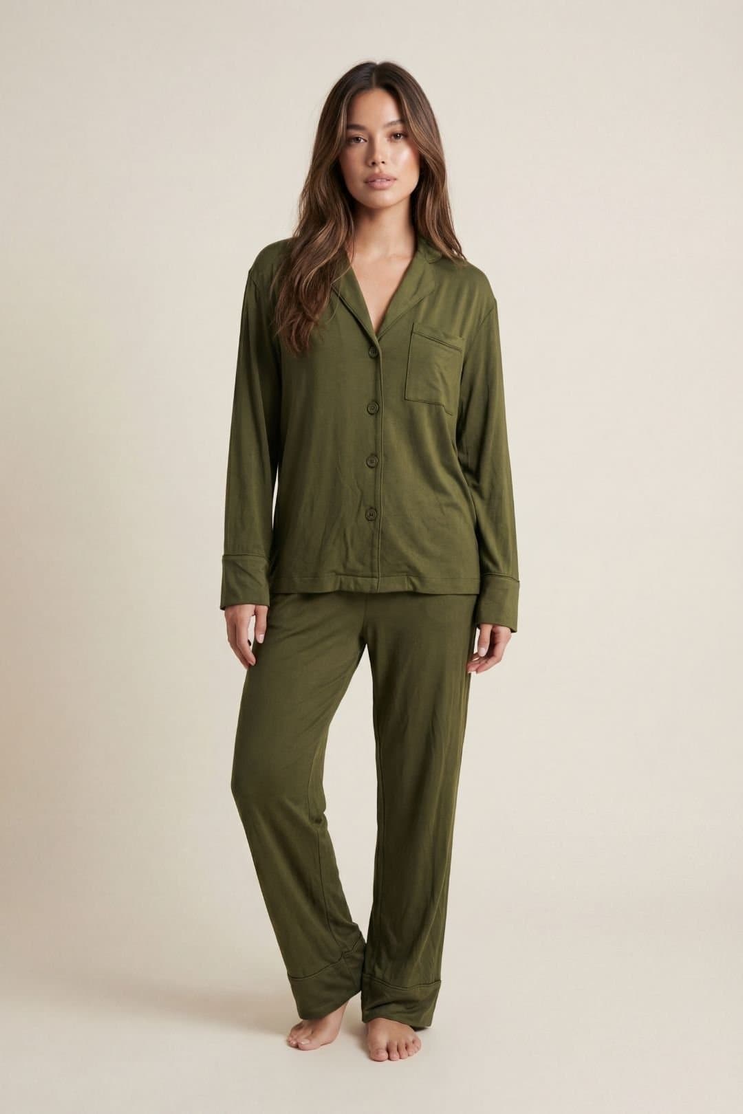 The Night Store The Night Store Women's Olive Modal Pyjama Trouser Set